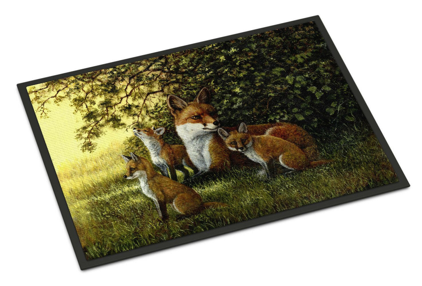 Foxes Resitng under the Tree Doormat Indoor Outdoor 18H X 27W Front Door Mat Rugs for Entryway, Non Slip Washable
