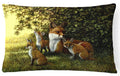 Foxes Resitng under the Tree Decorative Throw Pillow 12x16 Indoor Outdoor Accent Cushion, Fabric Cover with Insert for Sofa, Bed, Porch & Living Room