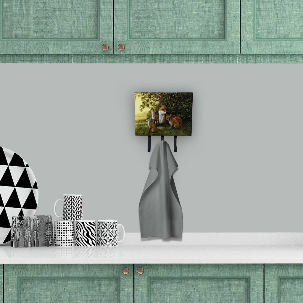 Foxes Resitng under the Tree Leash or Key Holder Wall Hooks, Coat Rack Wall Mount, for Hanging Keys, Towels, Aprons, Leashes