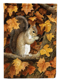 Autumn Grey Squirrel by Daphne Baxter House Flag 28x40 Porch Sleeve Pole Decorative Outside Yard Banner Artwork Wall Hanging, Polyester