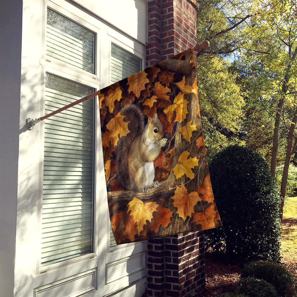 Autumn Grey Squirrel by Daphne Baxter House Flag 28x40 Porch Sleeve Pole Decorative Outside Yard Banner Artwork Wall Hanging, Polyester