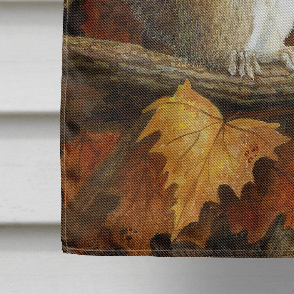 Autumn Grey Squirrel by Daphne Baxter House Flag 28x40 Porch Sleeve Pole Decorative Outside Yard Banner Artwork Wall Hanging, Polyester