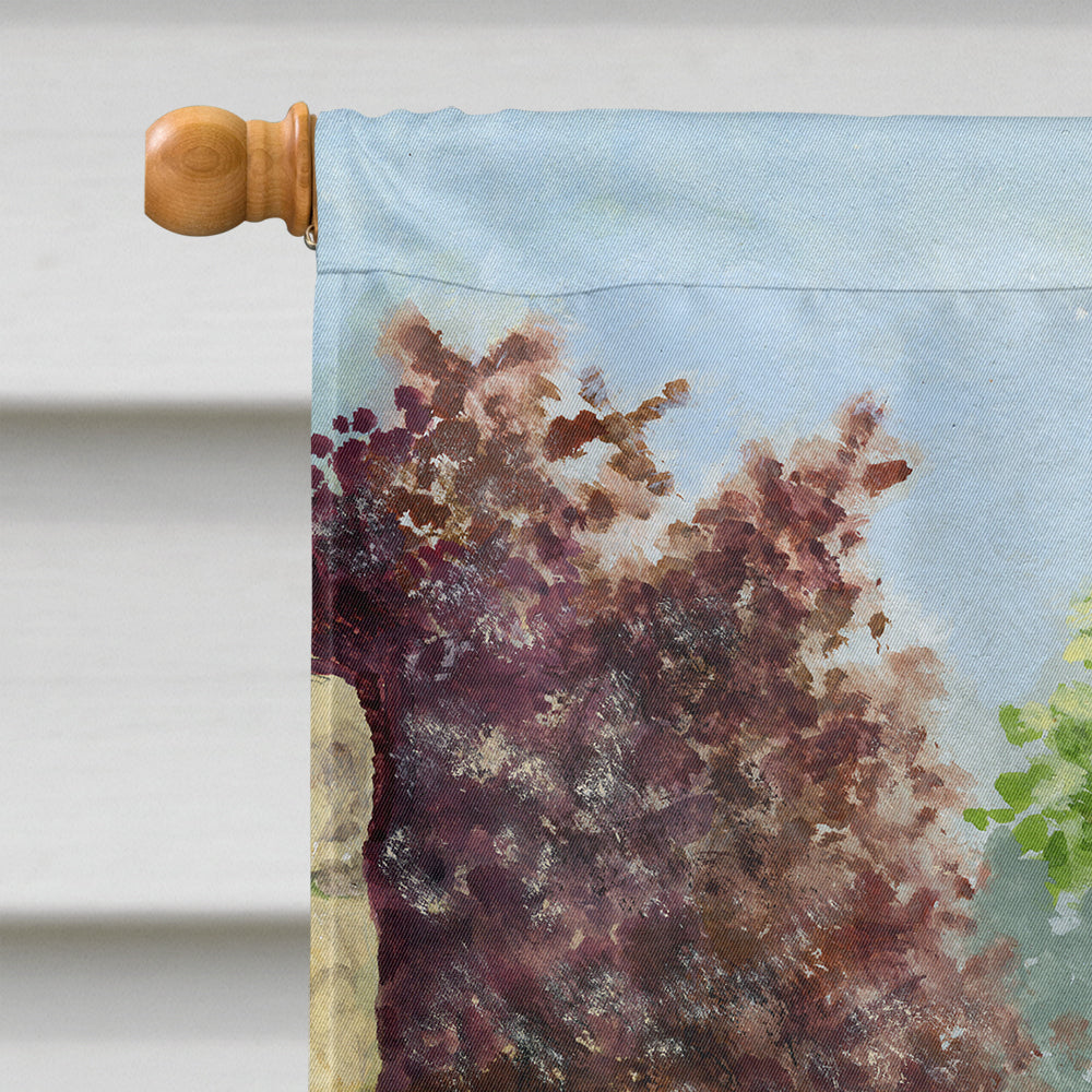 Basset Hounds in the Gate House Flag 28x40 Porch Sleeve Pole Decorative Outside Yard Banner Artwork Wall Hanging, Polyester