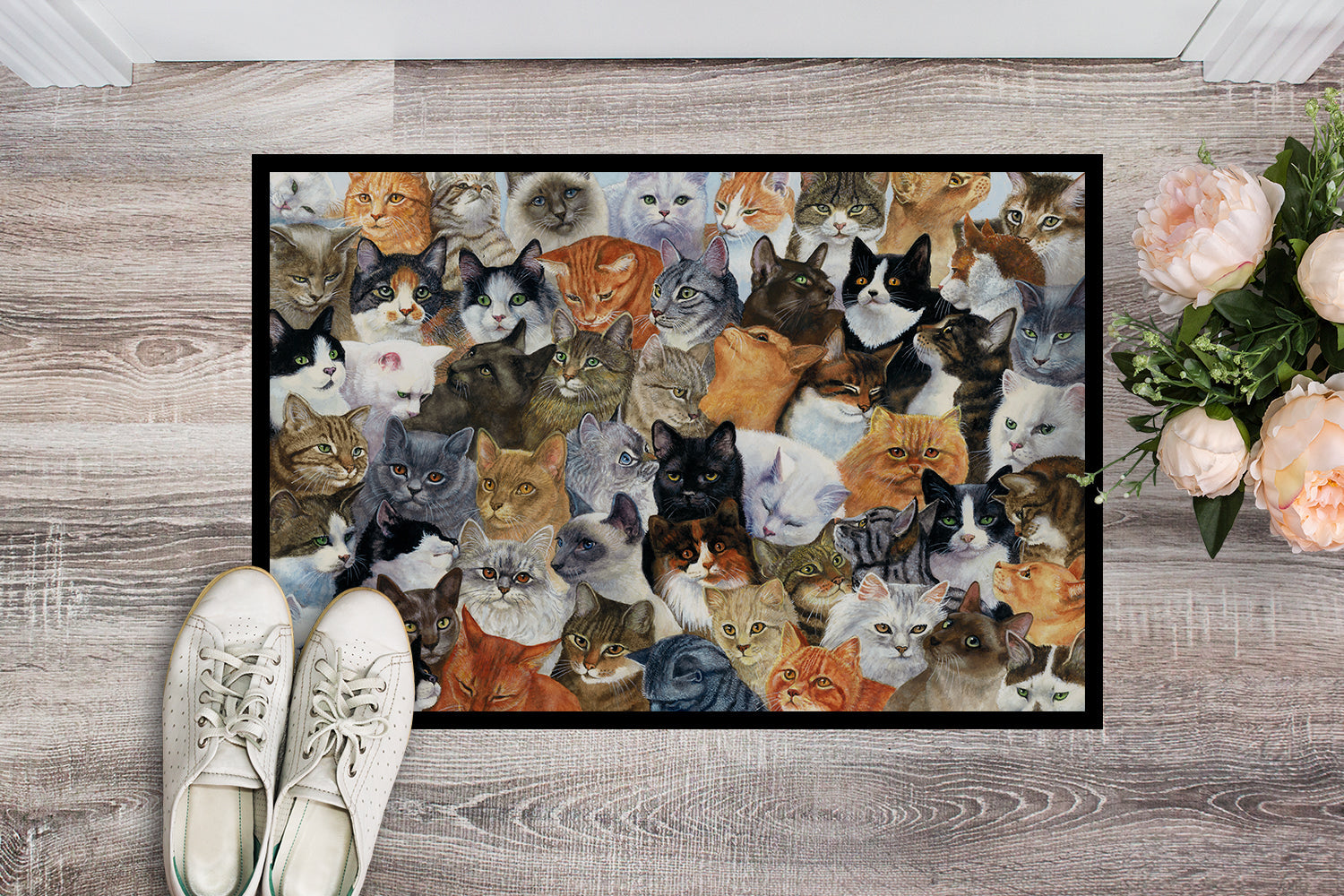 Cats Galore Doormat Indoor Outdoor 18H X 27W Front Door Mat Rugs for Entryway, Non Slip Washable