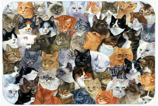 Cats Galore Cutting Board Tempered Glass Kitchen Cutting Surface, Heat Resistant Chopping, Non-Slip Feet, Food Prep & Serving
