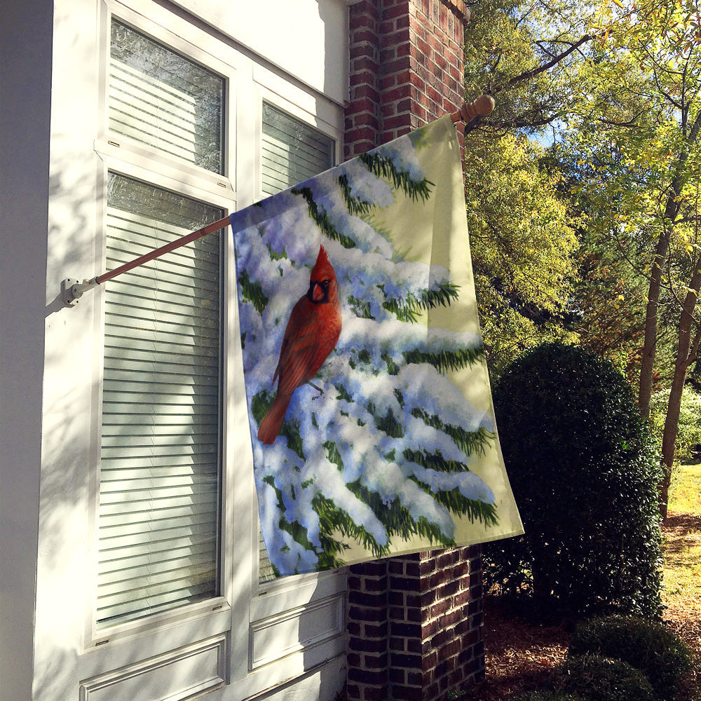 Red Cardinal by Daphne Baxter House Flag 28x40 Porch Sleeve Pole Decorative Outside Yard Banner Artwork Wall Hanging, Polyester