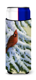 Red Cardinal by Daphne Baxter Slim Can Hugger , Insulated Foam Hugger for 12 oz Slim Cans, Beer Bottles & Water Bottles, Printed in USA