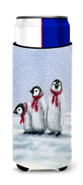 Penguins by Daphne Baxter Slim Can Hugger , Insulated Foam Hugger for 12 oz Slim Cans, Beer Bottles & Water Bottles, Printed in USA