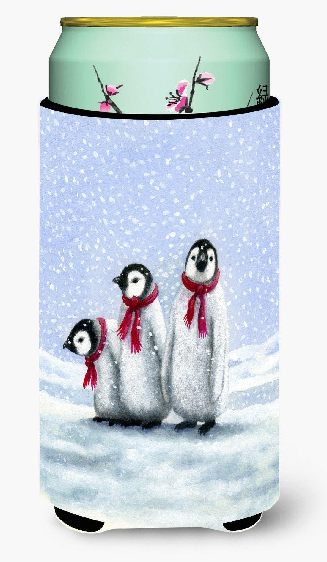 Penguins by Daphne Baxter Tall Boy Hugger Can Cooler Sleeve Machine Washable Drink Collapsible Insulator Beverage Insulated Holder
