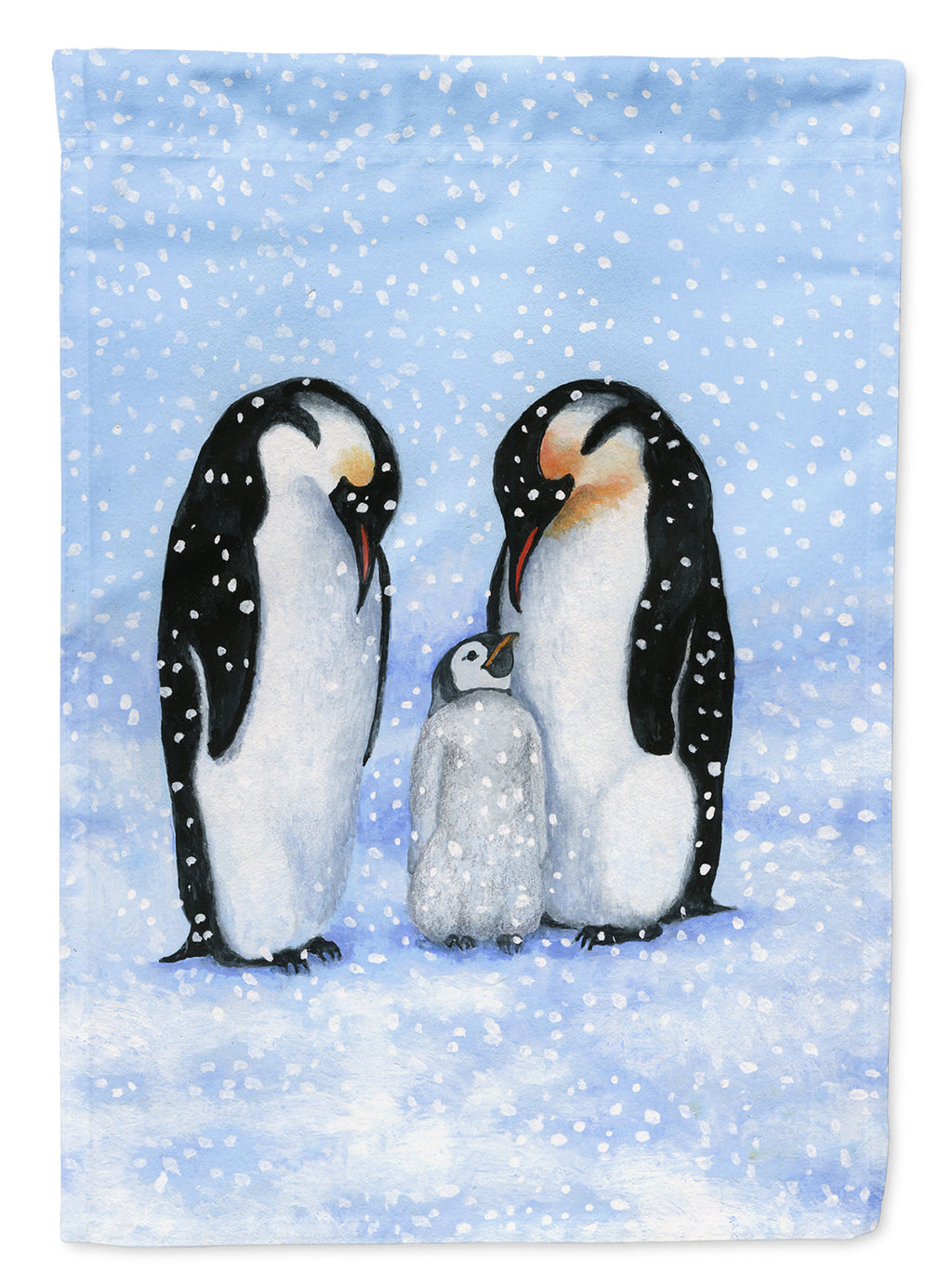 Penguin Family by Daphne Baxter House Flag 28x40 Porch Sleeve Pole Decorative Outside Yard Banner Artwork Wall Hanging, Polyester