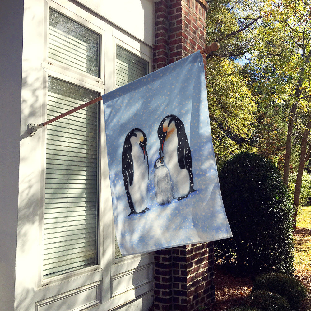 Penguin Family by Daphne Baxter House Flag 28x40 Porch Sleeve Pole Decorative Outside Yard Banner Artwork Wall Hanging, Polyester