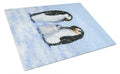 Penguin Family by Daphne Baxter Cutting Board Tempered Glass Kitchen Cutting Surface, Heat Resistant Chopping, Non-Slip Feet, Food Prep & Serving