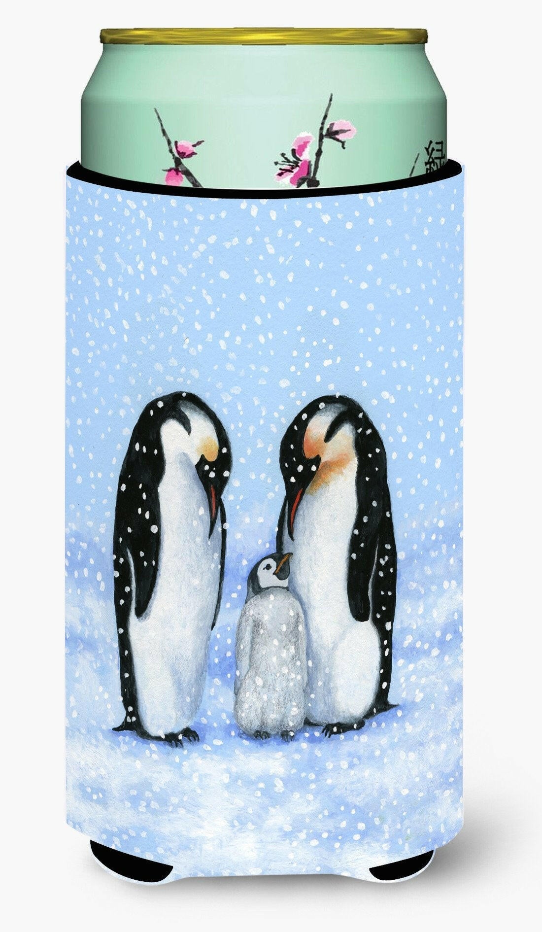 Penguin Family by Daphne Baxter Tall Boy Hugger Can Cooler Sleeve Machine Washable Drink Collapsible Insulator Beverage Insulated Holder