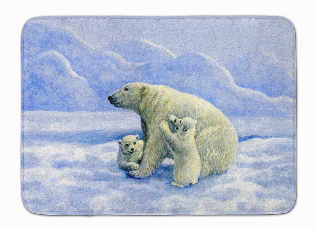 Polar Bears by Daphne Baxter Memory Foam Kitchen Mat Machine Washable Anti-Fatigue Cushion Comfort Bath or Kitchen Rug