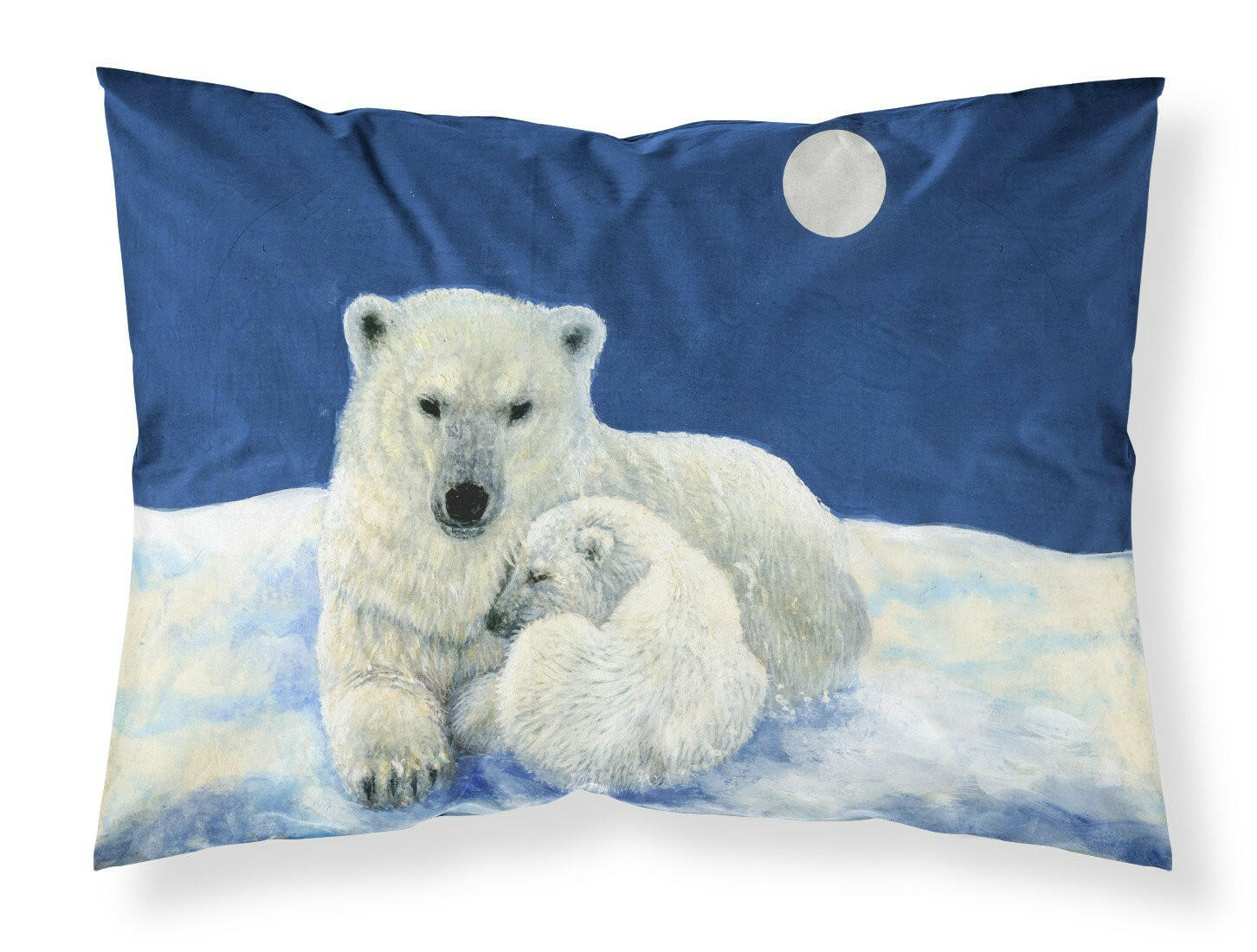 Polar Bears Moonlight Snuggle Standard Pillowcase Lightweight Super Soft Easy Care Decorative Artwork Pillowcase, Standard