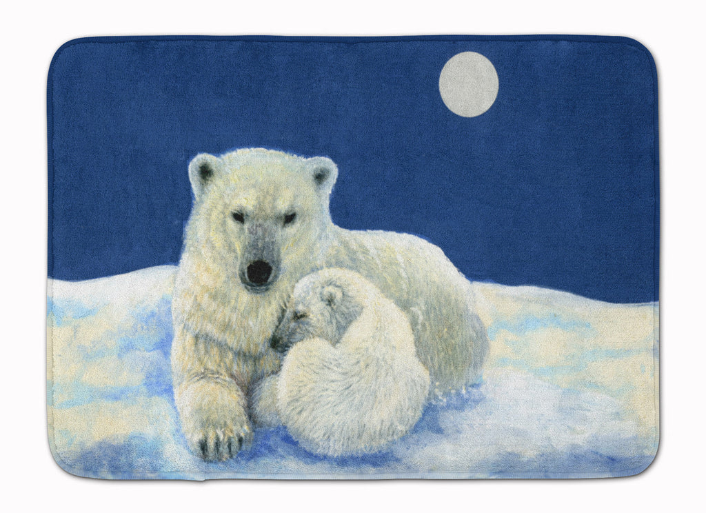 Polar Bears Moonlight Snuggle Memory Foam Kitchen Mat Machine Washable Anti-Fatigue Cushion Comfort Bath or Kitchen Rug