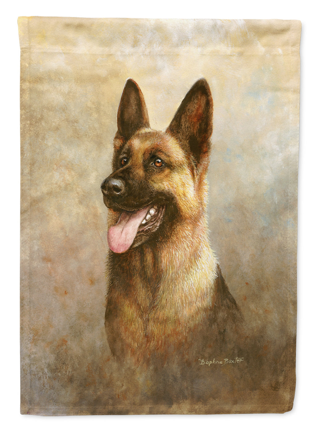 Alsatian German Shepherd House Flag 28x40 Porch Sleeve Pole Decorative Outside Yard Banner Artwork Wall Hanging, Polyester