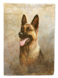 Alsatian German Shepherd House Flag 28x40 Porch Sleeve Pole Decorative Outside Yard Banner Artwork Wall Hanging, Polyester