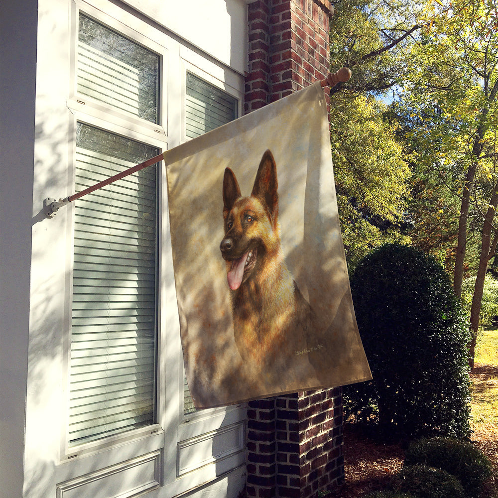 Alsatian German Shepherd House Flag 28x40 Porch Sleeve Pole Decorative Outside Yard Banner Artwork Wall Hanging, Polyester
