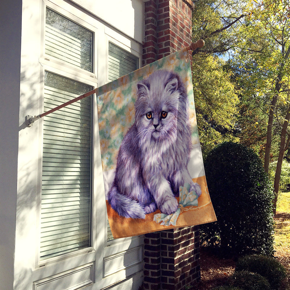 Grey Cat by Daphne Baxter House Flag 28x40 Porch Sleeve Pole Decorative Outside Yard Banner Artwork Wall Hanging, Polyester