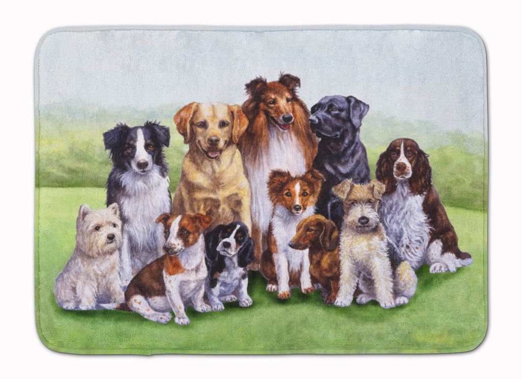 Springtime Dogs Memory Foam Kitchen Mat Machine Washable Anti-Fatigue Cushion Comfort Bath or Kitchen Rug