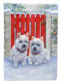 Red Gate Westies House Flag 28x40 Porch Sleeve Pole Decorative Outside Yard Banner Artwork Wall Hanging, Polyester