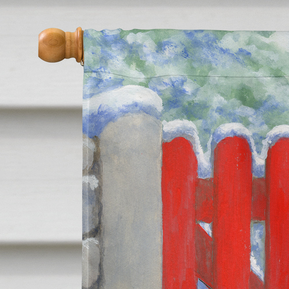 Red Gate Westies House Flag 28x40 Porch Sleeve Pole Decorative Outside Yard Banner Artwork Wall Hanging, Polyester