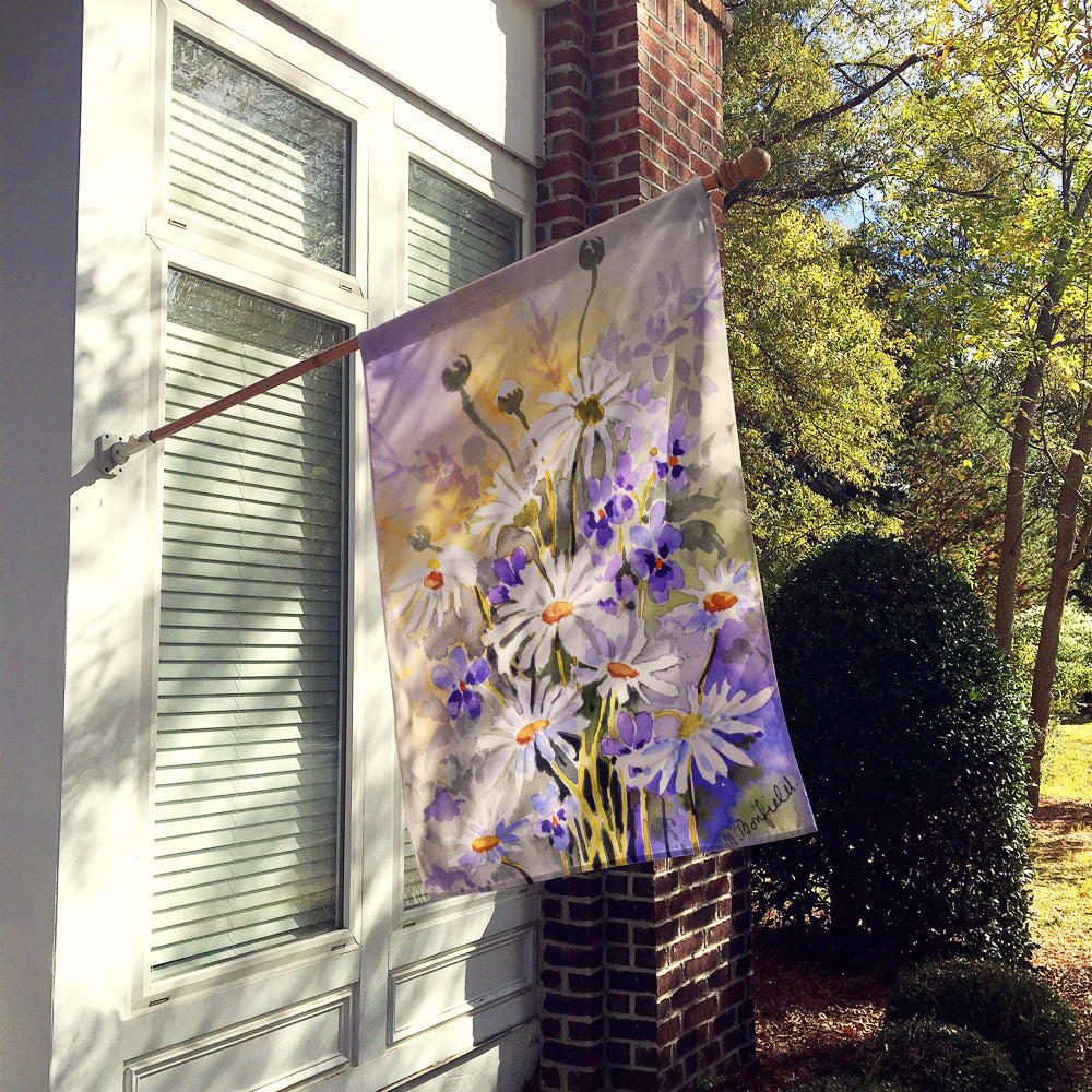 Daisies by Maureen Bonfield House Flag 28x40 Porch Sleeve Pole Decorative Outside Yard Banner Artwork Wall Hanging, Polyester