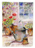 Watering Can Flowers House Flag 28x40 Porch Sleeve Pole Decorative Outside Yard Banner Artwork Wall Hanging, Polyester