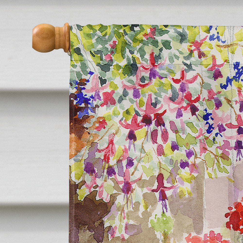Watering Can Flowers House Flag 28x40 Porch Sleeve Pole Decorative Outside Yard Banner Artwork Wall Hanging, Polyester