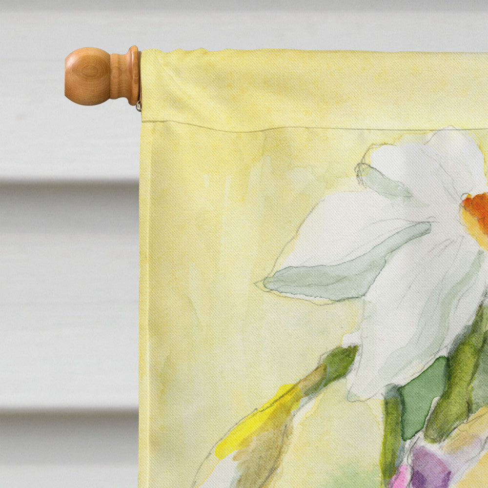Tulips and Narcisuss House Flag 28x40 Porch Sleeve Pole Decorative Outside Yard Banner Artwork Wall Hanging, Polyester