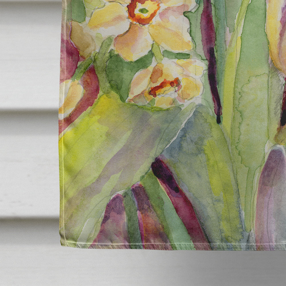 Tulips and Narcisuss House Flag 28x40 Porch Sleeve Pole Decorative Outside Yard Banner Artwork Wall Hanging, Polyester