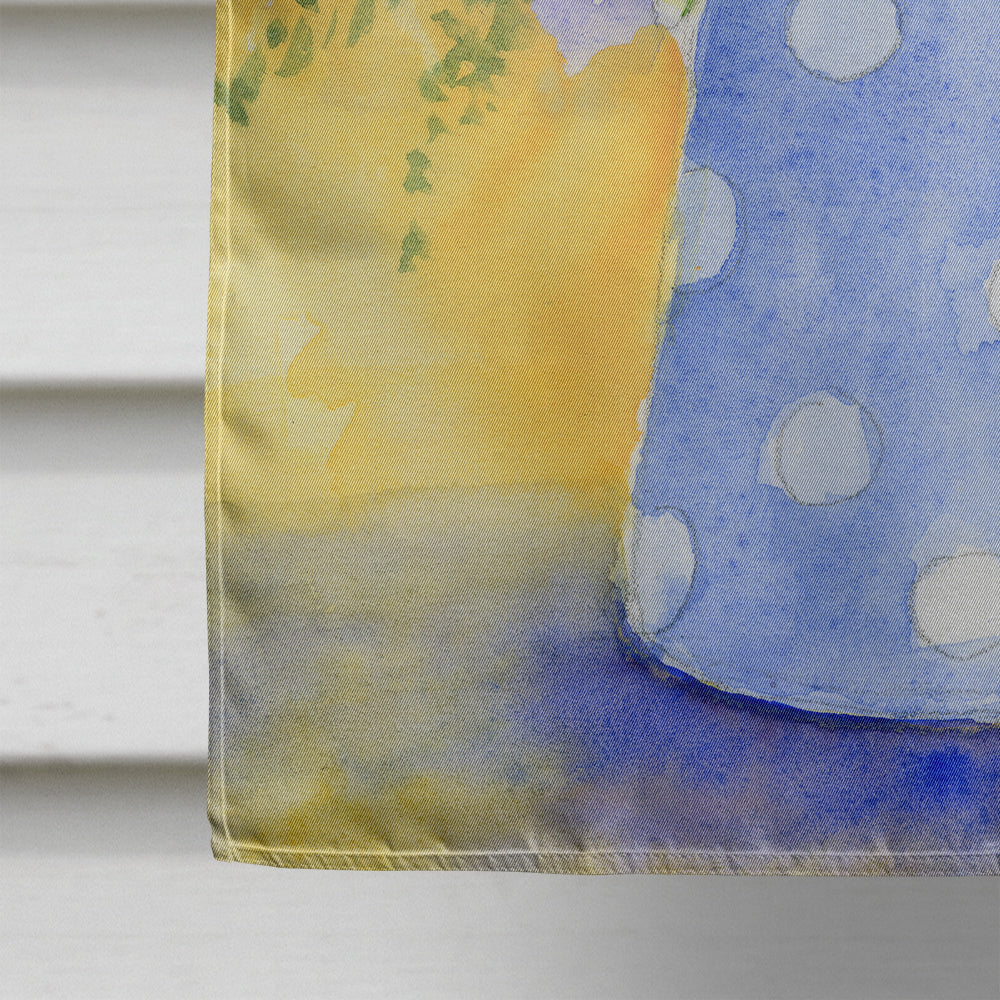 Blue and Yellow Flowers by Maureen Bonfield House Flag 28x40 Porch Sleeve Pole Decorative Outside Yard Banner Artwork Wall Hanging, Polyester