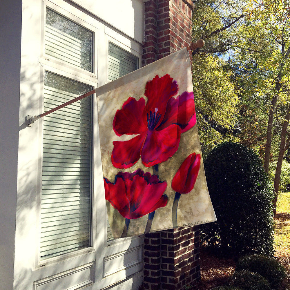 Red Tulip by Maureen Bonfield House Flag 28x40 Porch Sleeve Pole Decorative Outside Yard Banner Artwork Wall Hanging, Polyester