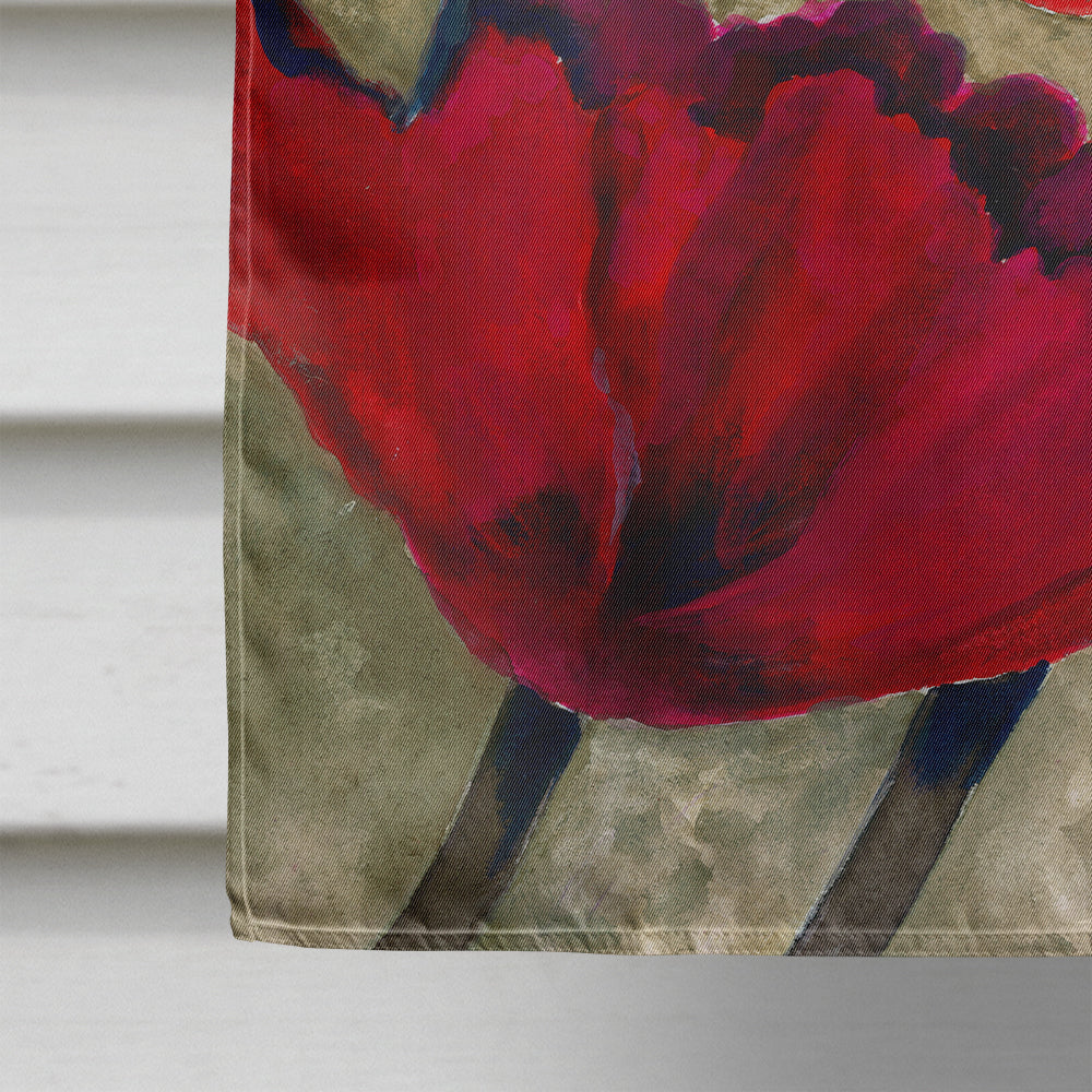 Red Tulip by Maureen Bonfield House Flag 28x40 Porch Sleeve Pole Decorative Outside Yard Banner Artwork Wall Hanging, Polyester