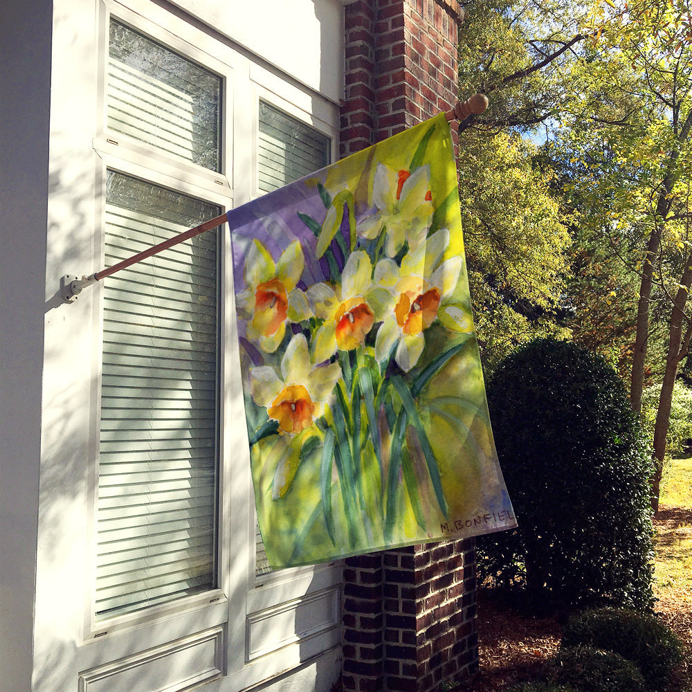 Daffodils by Maureen Bonfield House Flag 28x40 Porch Sleeve Pole Decorative Outside Yard Banner Artwork Wall Hanging, Polyester