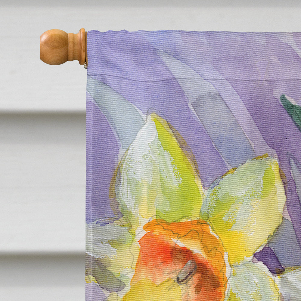 Daffodils by Maureen Bonfield House Flag 28x40 Porch Sleeve Pole Decorative Outside Yard Banner Artwork Wall Hanging, Polyester