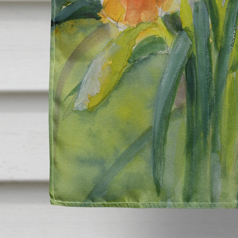 Daffodils by Maureen Bonfield House Flag 28x40 Porch Sleeve Pole Decorative Outside Yard Banner Artwork Wall Hanging, Polyester