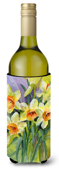 Daffodils by Maureen Bonfield Wine Bottle Hugger Gift Sleeve for Standard 750 ml Bottles, Insulated Reusable Also Fits Mini Shot & Pint Bottles