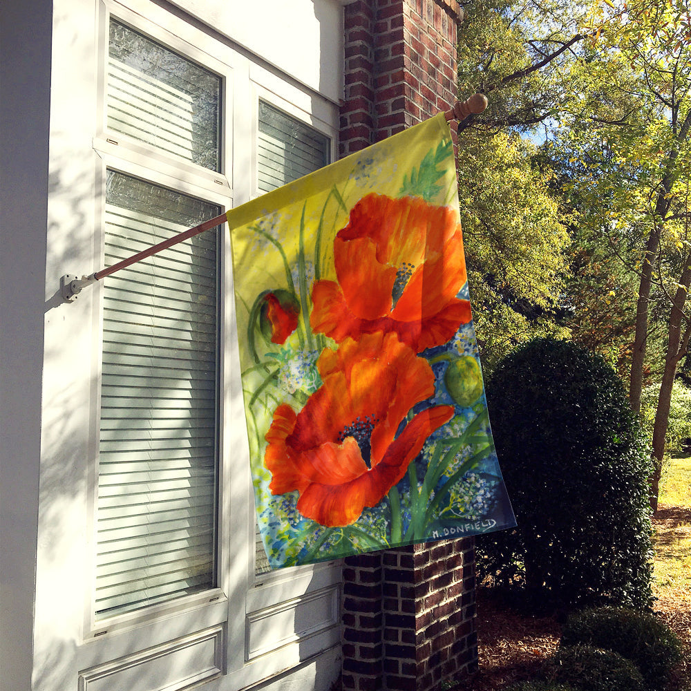 Poppies by Maureen Bonfield House Flag 28x40 Porch Sleeve Pole Decorative Outside Yard Banner Artwork Wall Hanging, Polyester