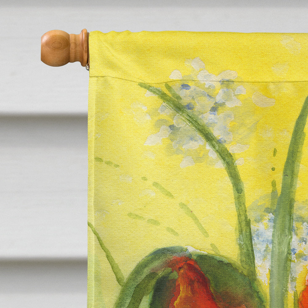 Poppies by Maureen Bonfield House Flag 28x40 Porch Sleeve Pole Decorative Outside Yard Banner Artwork Wall Hanging, Polyester