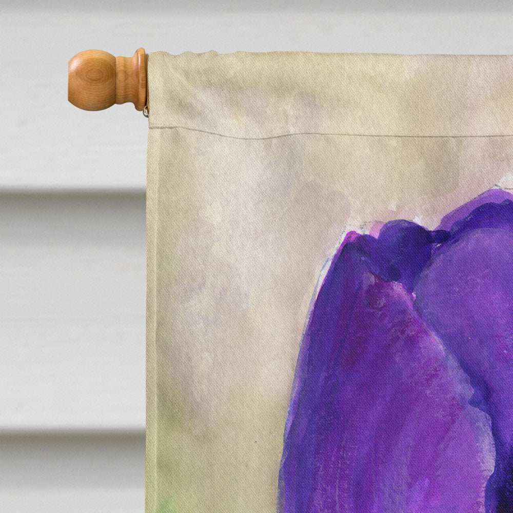 Purple Tulips by Maureen Bonfield House Flag 28x40 Porch Sleeve Pole Decorative Outside Yard Banner Artwork Wall Hanging, Polyester