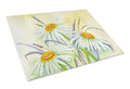 Daisies by Maureen Bonfield Cutting Board Tempered Glass Kitchen Cutting Surface, Heat Resistant Chopping, Non-Slip Feet, Food Prep & Serving