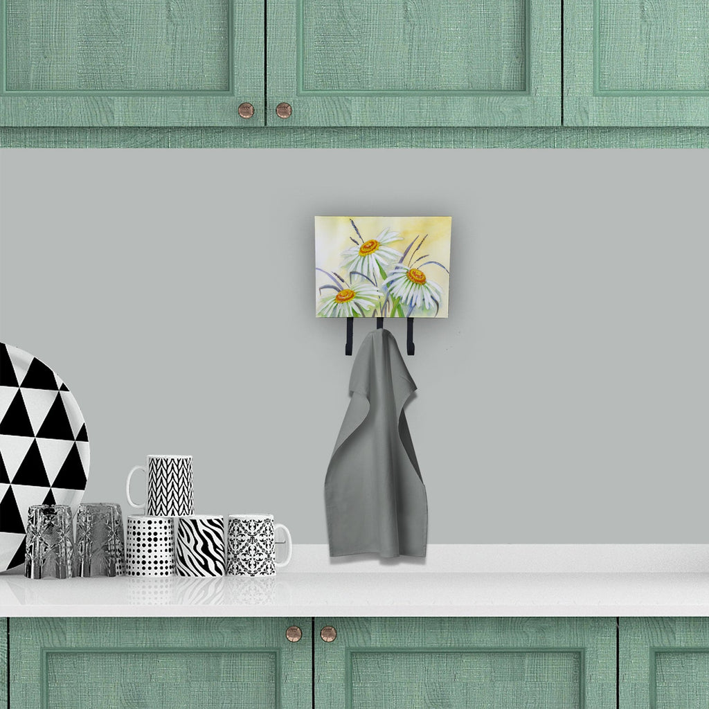 Daisies by Maureen Bonfield Leash or Key Holder Wall Hooks, Coat Rack Wall Mount, for Hanging Keys, Towels, Aprons, Leashes