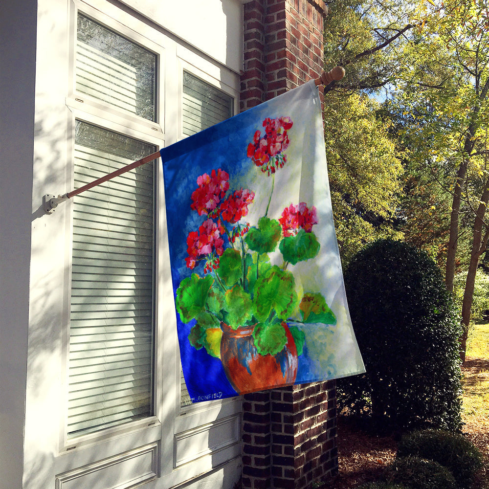 Geraniums by Maureen Bonfield House Flag 28x40 Porch Sleeve Pole Decorative Outside Yard Banner Artwork Wall Hanging, Polyester