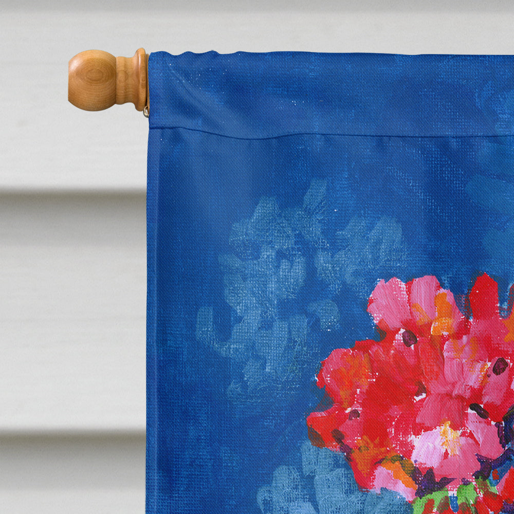 Geraniums by Maureen Bonfield House Flag 28x40 Porch Sleeve Pole Decorative Outside Yard Banner Artwork Wall Hanging, Polyester