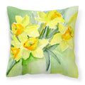 Daffodils by Maureen Bonfield Decorative Throw Pillow 18x18 Indoor Outdoor Accent Cushion, Fabric Cover with Insert for Sofa, Bed, Porch & Living Room