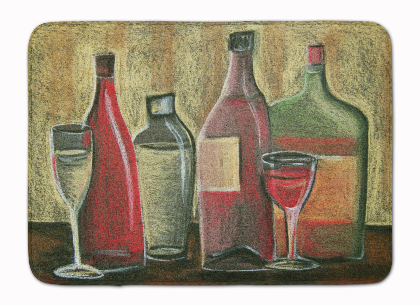 Wine by Tiffany Budd Memory Foam Kitchen Mat Machine Washable Anti-Fatigue Cushion Comfort Bath or Kitchen Rug