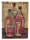 Bottles and Glasses Wine House Flag 28x40 Porch Sleeve Pole Decorative Outside Yard Banner Artwork Wall Hanging, Polyester