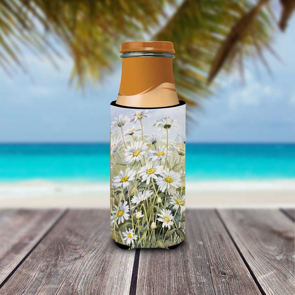 Daisies by Bettie Cheesman Slim Can Hugger , Insulated Foam Hugger for 12 oz Slim Cans, Beer Bottles & Water Bottles, Printed in USA